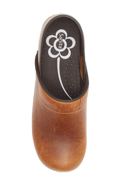 Sanita Errol Leather Clog In Cognac