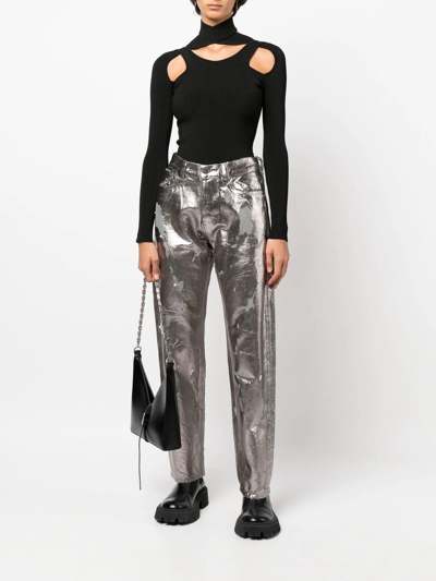 Diesel Metallic-effect Distressed Jeans In 灰色