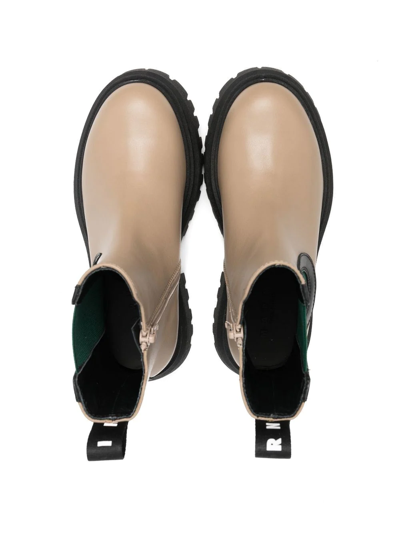 Shop Marni Zip-up Chelsea Boots In Neutrals