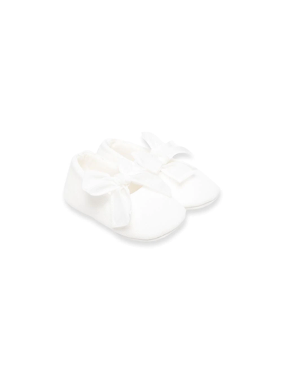 Shop Il Gufo Bow-detail Ballerina Shoes In 白色