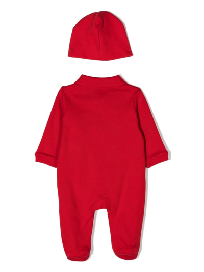 Shop La Perla Snowman-patch Babygrow Set In 红色
