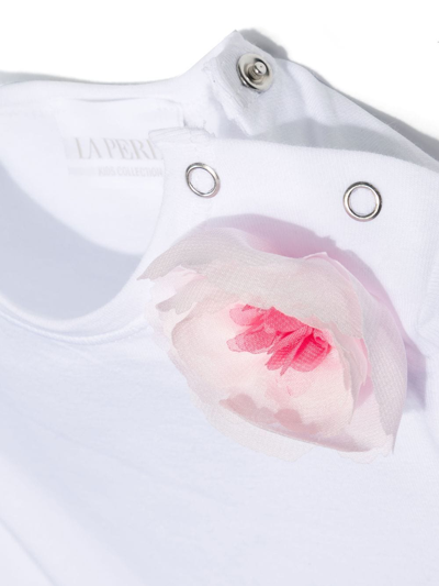 Shop La Perla Floral-detail Bodysuit Set In 白色