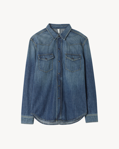 Nili Lotan Travis Denim Shirt In Classic Wash