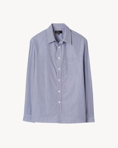 Shop Nili Lotan Finn Shirt In Blue/white Stripe