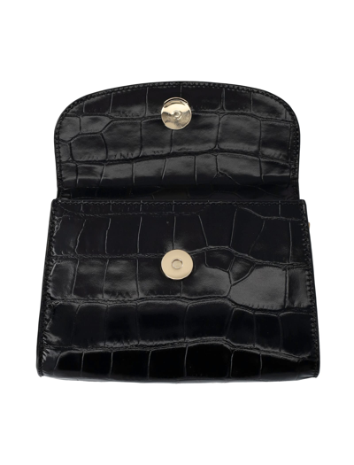 Shop By Far Mini Croco Embossed Leather Bag In Black