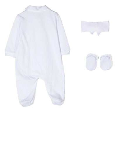 Shop La Perla Logo-patch Bodysuit Set In White