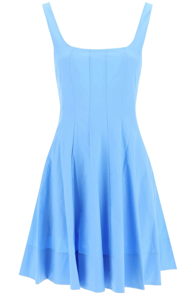 Shop Staud Wells Cotton Mini Dress In Blue