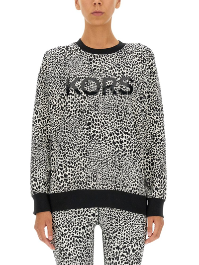 Shop Michael Michael Kors Printed Crewneck Sweatshirt In Multi