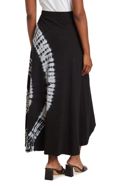 Go Couture Asymmetric Hi-low Skirt In Charcoal Print 2