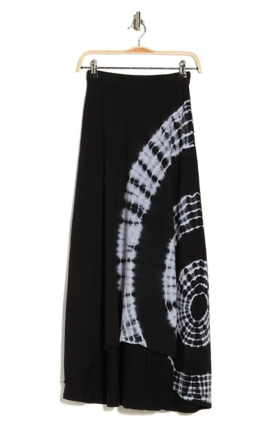 Shop Go Couture Asymmetric Hi-low Skirt In Charcoal Print 2