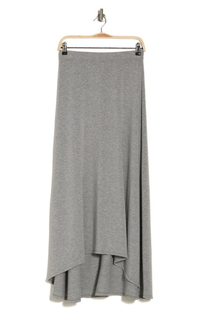 Go Couture Asymmetric Hi-low Skirt In Ultimate Gray