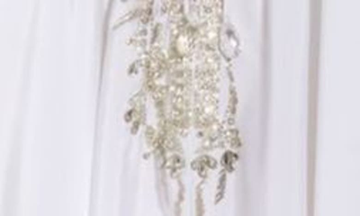 Ranee's Embellished Halter Maxi Dress In White