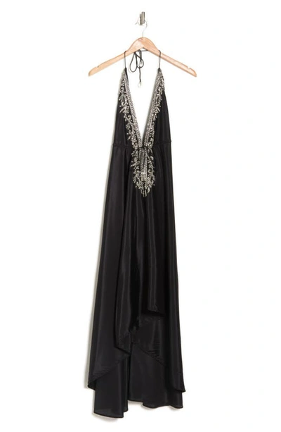 Ranee's Embellished Halter Maxi Dress In Black