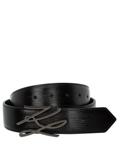 Shop Karl Lagerfeld K/autograph Buckle Belt In Black