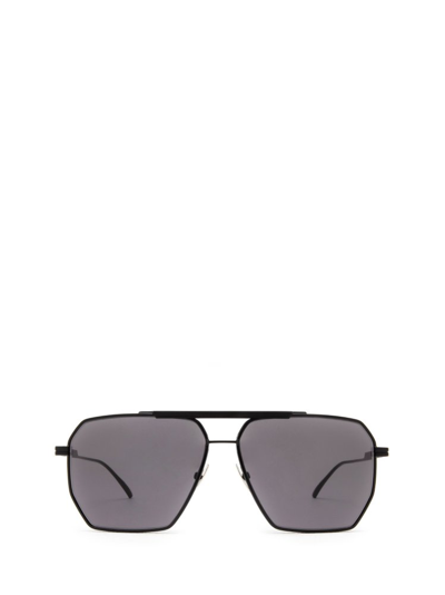 Shop Bottega Veneta Eyewear Pilot Frame Sunglasses In Black