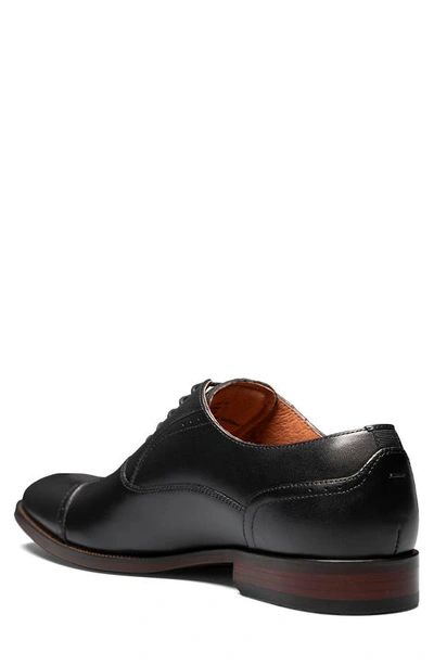 Florsheim Alanzo Leather Cap Toe Derby In Black