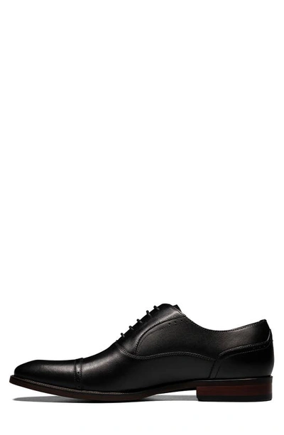 Florsheim Alanzo Leather Cap Toe Derby In Black