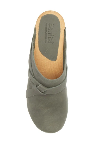 Shop Sanita Manuella Leather Clog In 043 Khaki