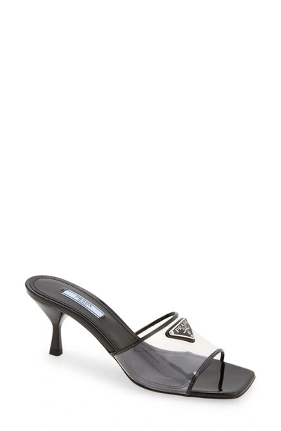 Prada Ciabatte Clear Slide Sandal In Black | ModeSens