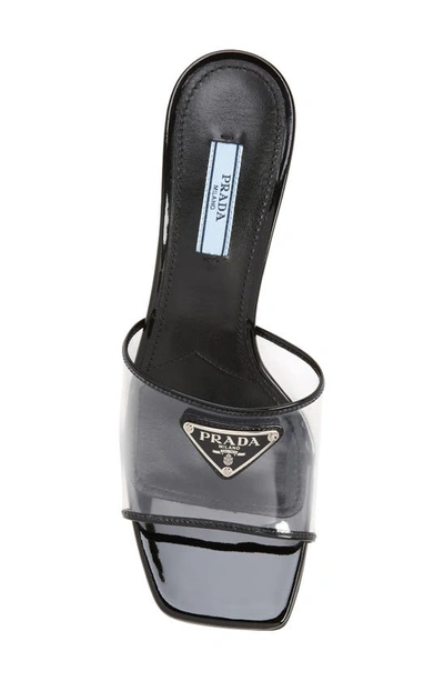 Shop Prada Ciabatte Clear Slide Sandal In Nero
