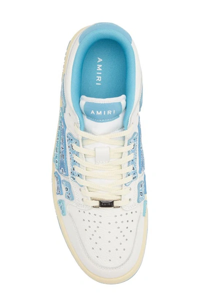 Shop Amiri Bandana Skeleton Sneaker In White/ Blue