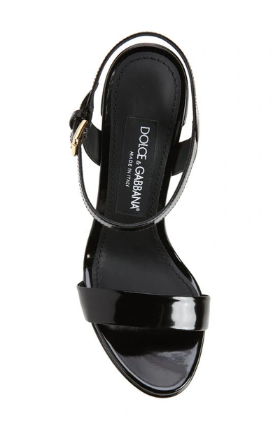 Dolce & Gabbana Keira 145 Polished Leather Platform Sandals In Nero