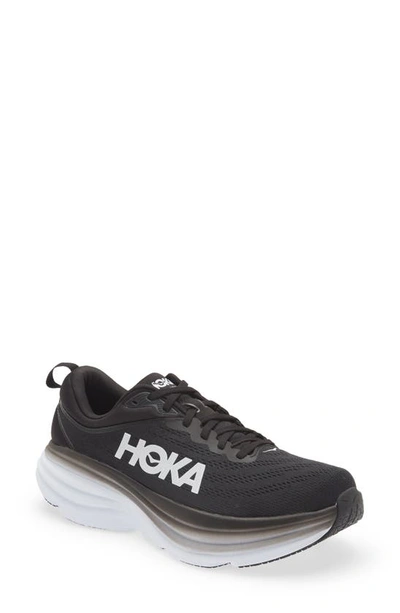 Shop Hoka Bondi 8 Running Shoe In Black / White