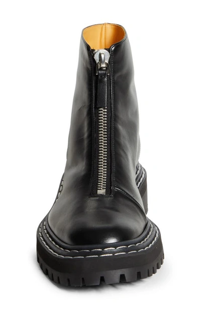 Proenza Schouler 30mm Lug Sole Leather Zip Boots In Black | ModeSens