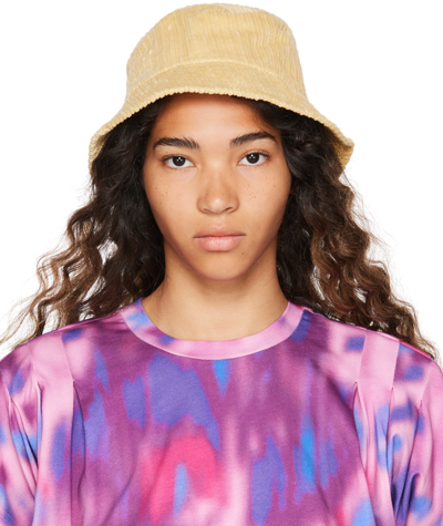 Isabel Marant Loiena Logo Denim Bucket Hat In 10ly Light Yellow