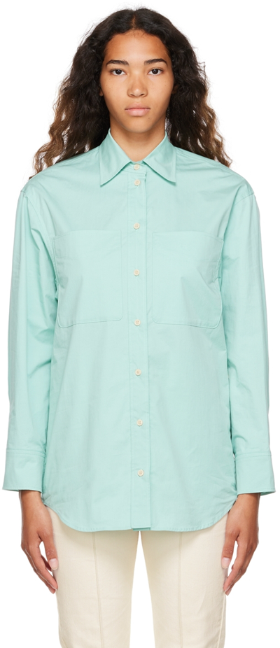 Shop Isabel Marant Blue Orixia Shirt In 30ib Ice Blue