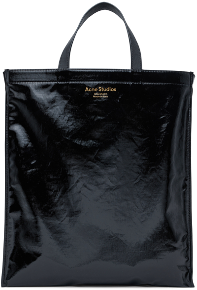 Shop Acne Studios Black Shiny Tote