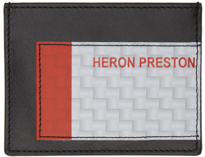 Shop Heron Preston Black Tape Card Holder In Black White