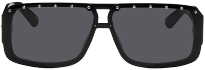 Shop Jimmy Choo Black Marvin Sunglasses In 807 Black