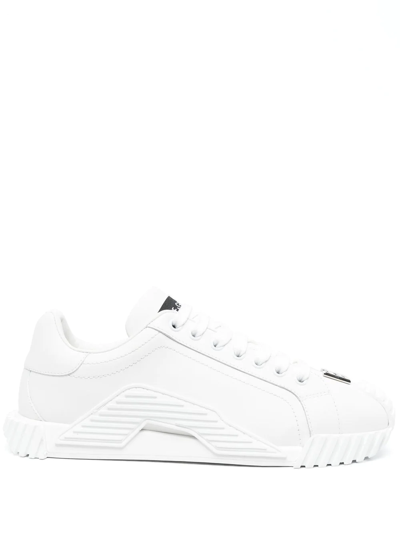 Shop Dolce & Gabbana Logo-lettering Low-top Sneakers In White