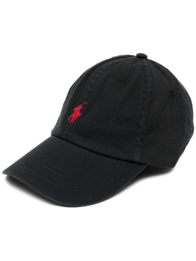 Shop Polo Ralph Lauren Logo-embroidered Cotton Cap In Black