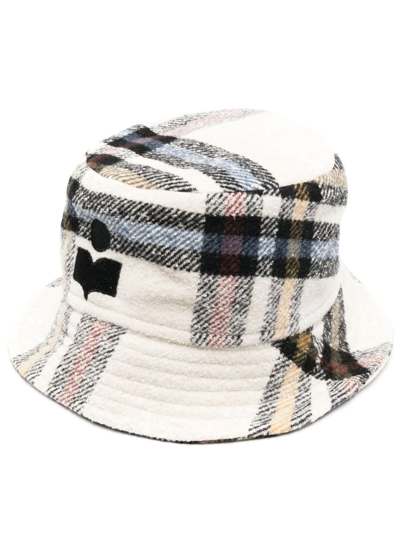 Shop Isabel Marant Haley Check Bucket Hat In Blue