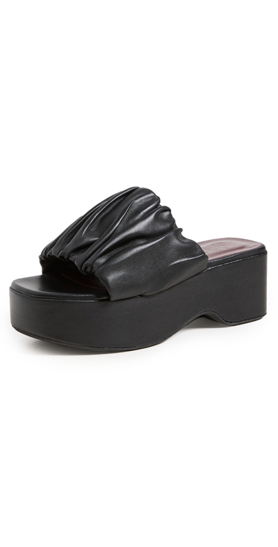 Shop Staud Nina Platform Sandals In Black