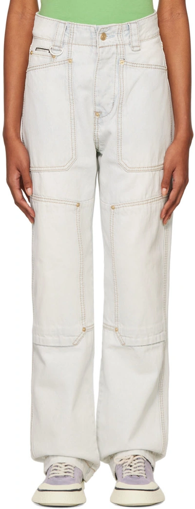 Shop Eytys Ssense Exclusive Blue Benz Workwear Jeans In Sky Stone