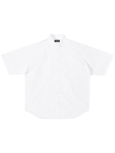 Shop Balenciaga Icon Bb Short Sleeves Shirt In White