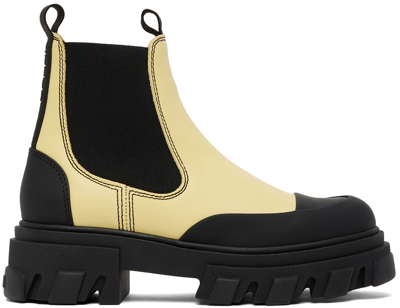 Shop Ganni Yellow Chelsea Ankle Boots In 321 Pale Banana