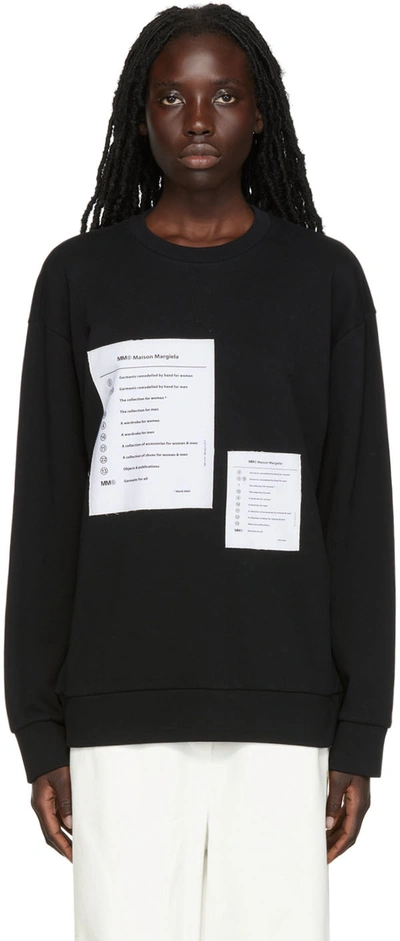 Shop Mm6 Maison Margiela Black Cotton Sweatshirt In 900 Black