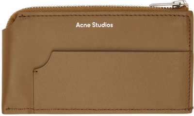 Shop Acne Studios Brown Calfskin Zip Wallet In 640 Camel Brown