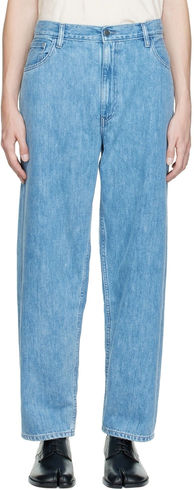 Shop Non+ Blue Wide Jeans In Organic