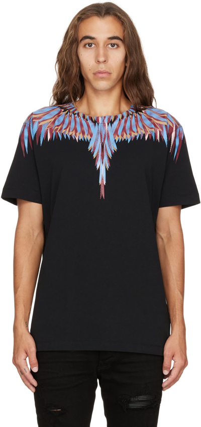 Shop Marcelo Burlon County Of Milan Black Wings T-shirt In Black Light