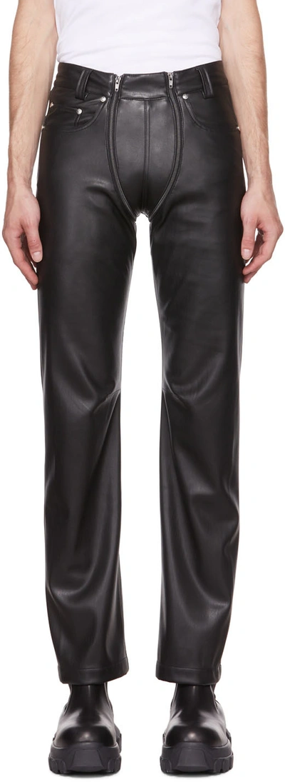 Shop Gmbh Black Pleather Lata Trousers In 372 Black