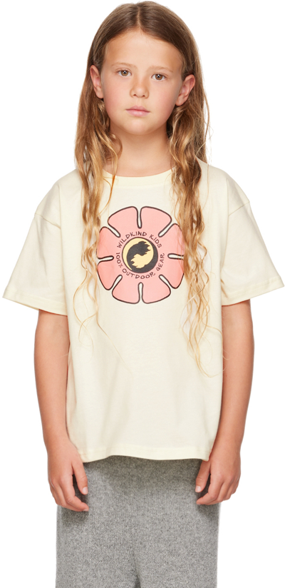 Shop Wildkind キッズ｜オフホワイト Flower Power Tシャツ In Flower Power Off Whi