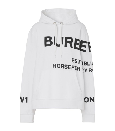 Shop Burberry Horseferry Print Oversized Hoodie In White