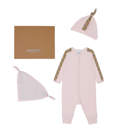 Shop Burberry Kids All-in-one Gift Set In Pink