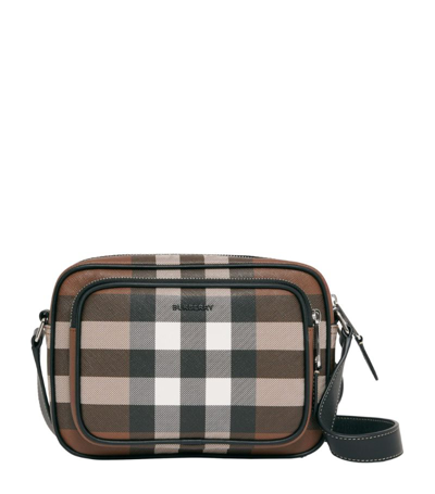 Shop Burberry Check Cross-body Bag In Brown