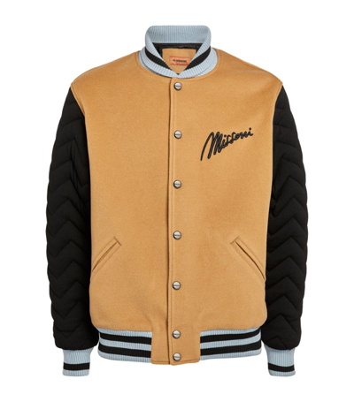 Shop Missoni Wool Bomber Jacket In Brown